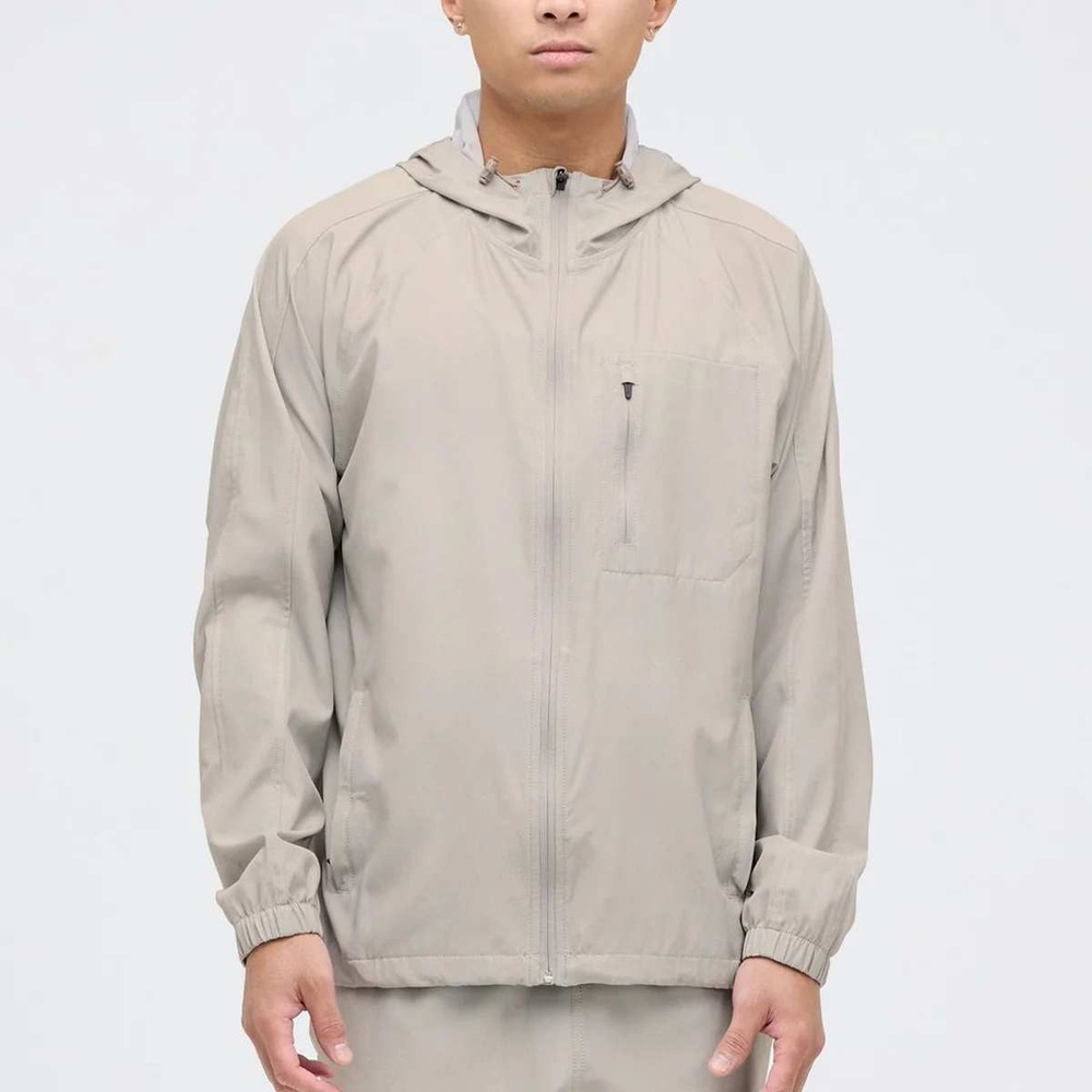 stance mens‎ Windbreaker Jacket Lightweight Performance Warm UP Full Zip Beige